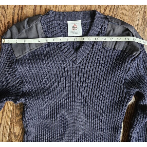 NWT The Marine Shop USMC Blue Wool Knit Sweater Wooly-P Long Sleeve Size 48 - Picture 10 of 14